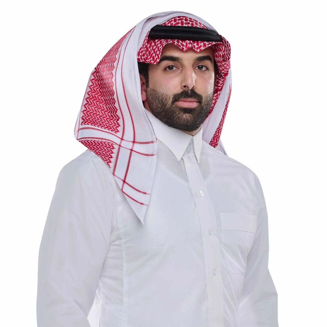 شماغ بروجيه خطوط حمراء قطن رجالي